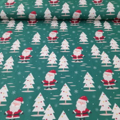 TRICOLINE ESTAMPADA NATAL 100% ALGODÃO