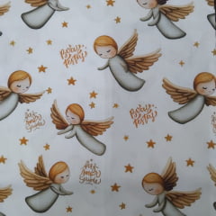 TRICOLINE ESTAMPADA NATAL 100% ALGODÃO