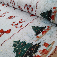 OXFORD ESTAMPADO NATAL 100% POLIÉSTER