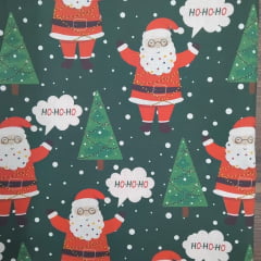 TRICOLINE ESTAMPADA NATAL 100% ALGODÃO